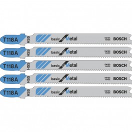 Pilový list do přímočaré pily, Basic for Metal, T 118 A, 5 ks, Bosch, T118A